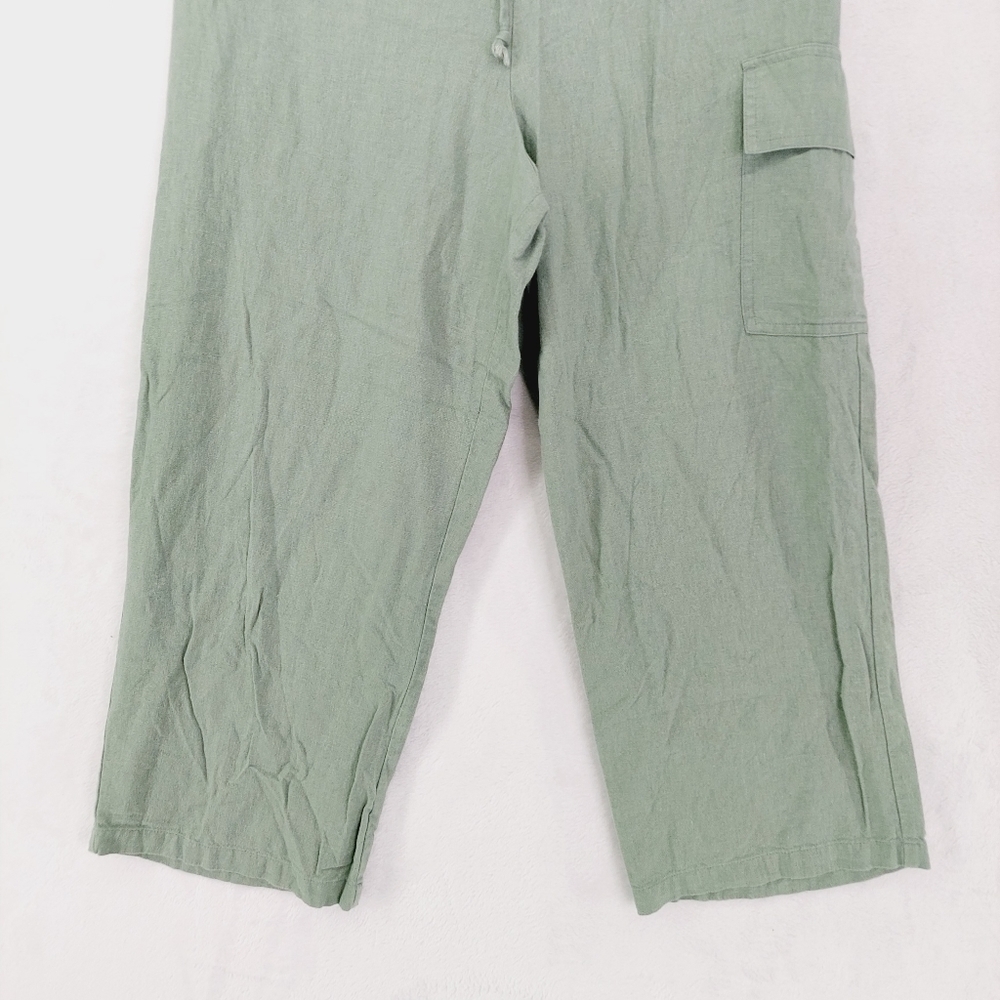 Vintage Studio Green Mid Rise Cargo Pocket Wide Leg Trousers 1435 - Picture 2 of 7